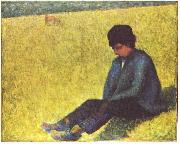 Georges Seurat, Auf einer Wiese sitzender Knabe